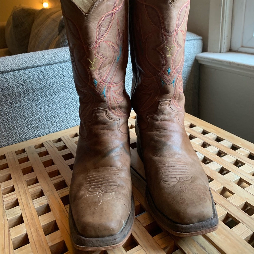 Justin Boot Womens Unravelled Tan/Brown Size 9 B